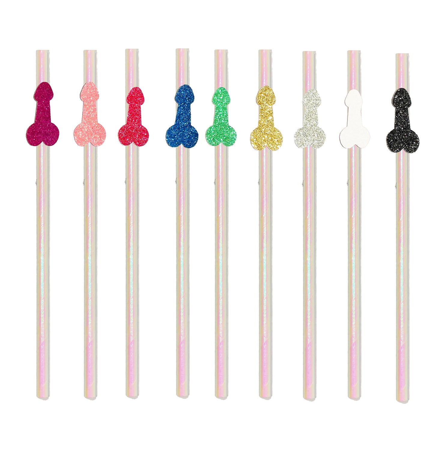 Glitter Dick Penis Straws, Choose Color