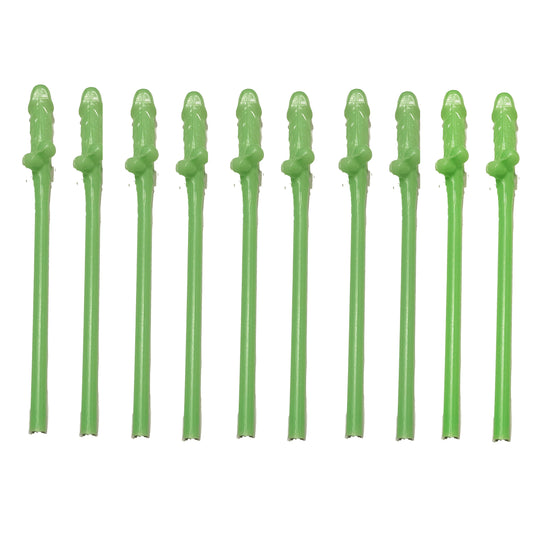 Green Bachelorette Party Pecker Penis Straws (10 Pack)