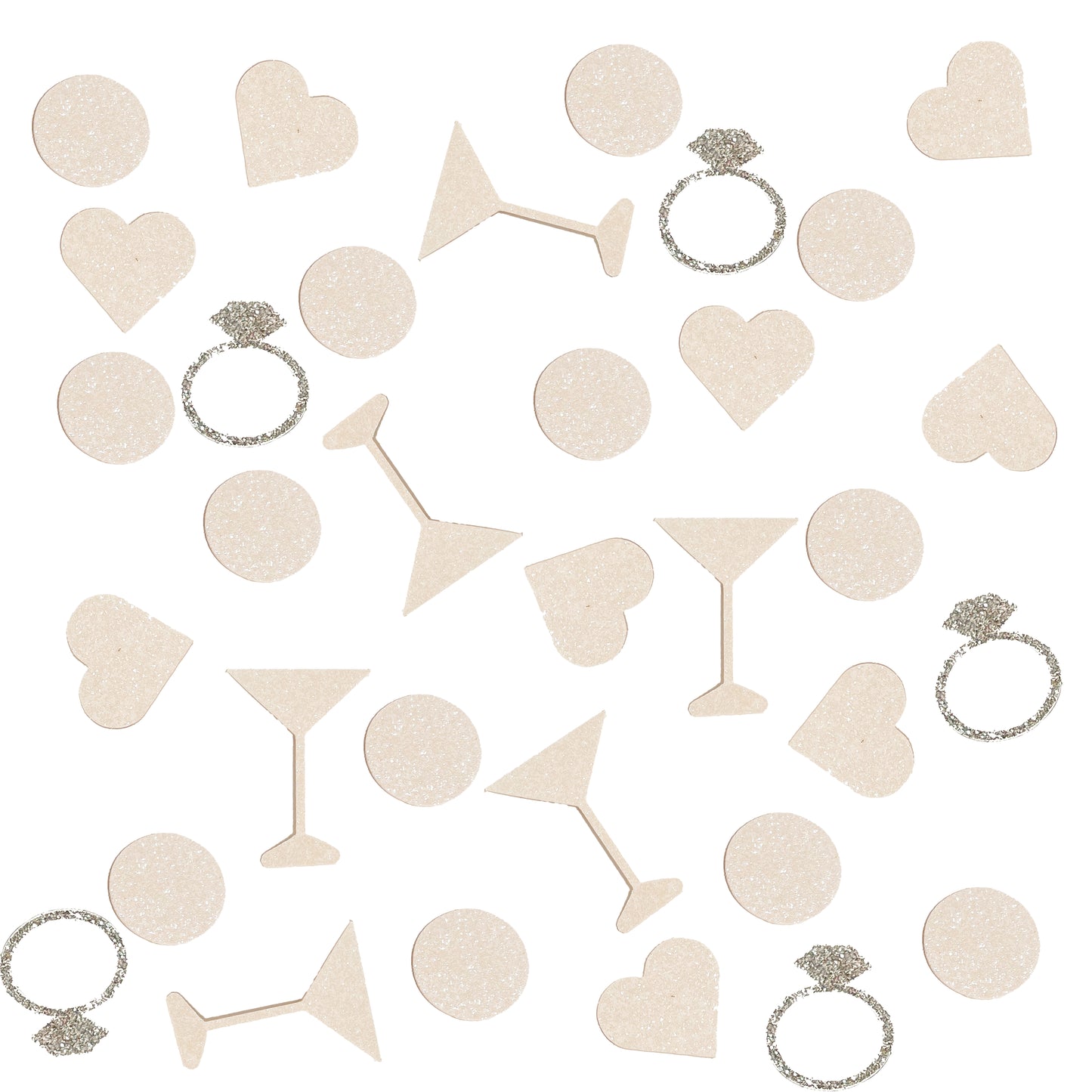 Ring, Martini, Heart Bridal Shower or Bachelorette Glitter Confetti (More Colors)
