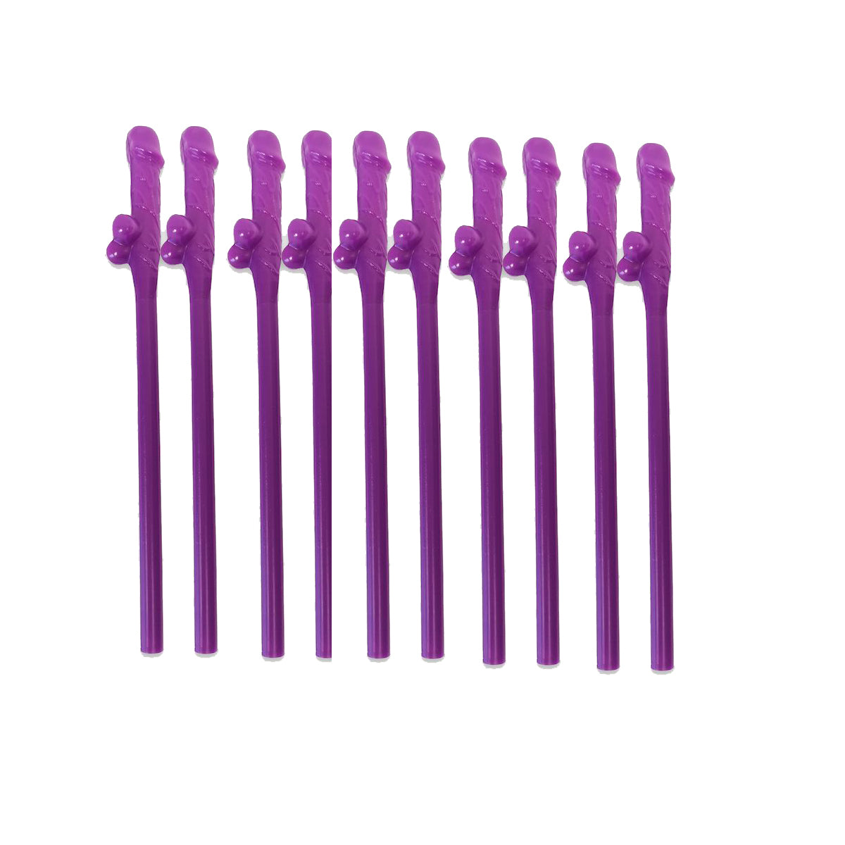 Purple Bachelorette Party Pecker Penis Straws (10 Pack)