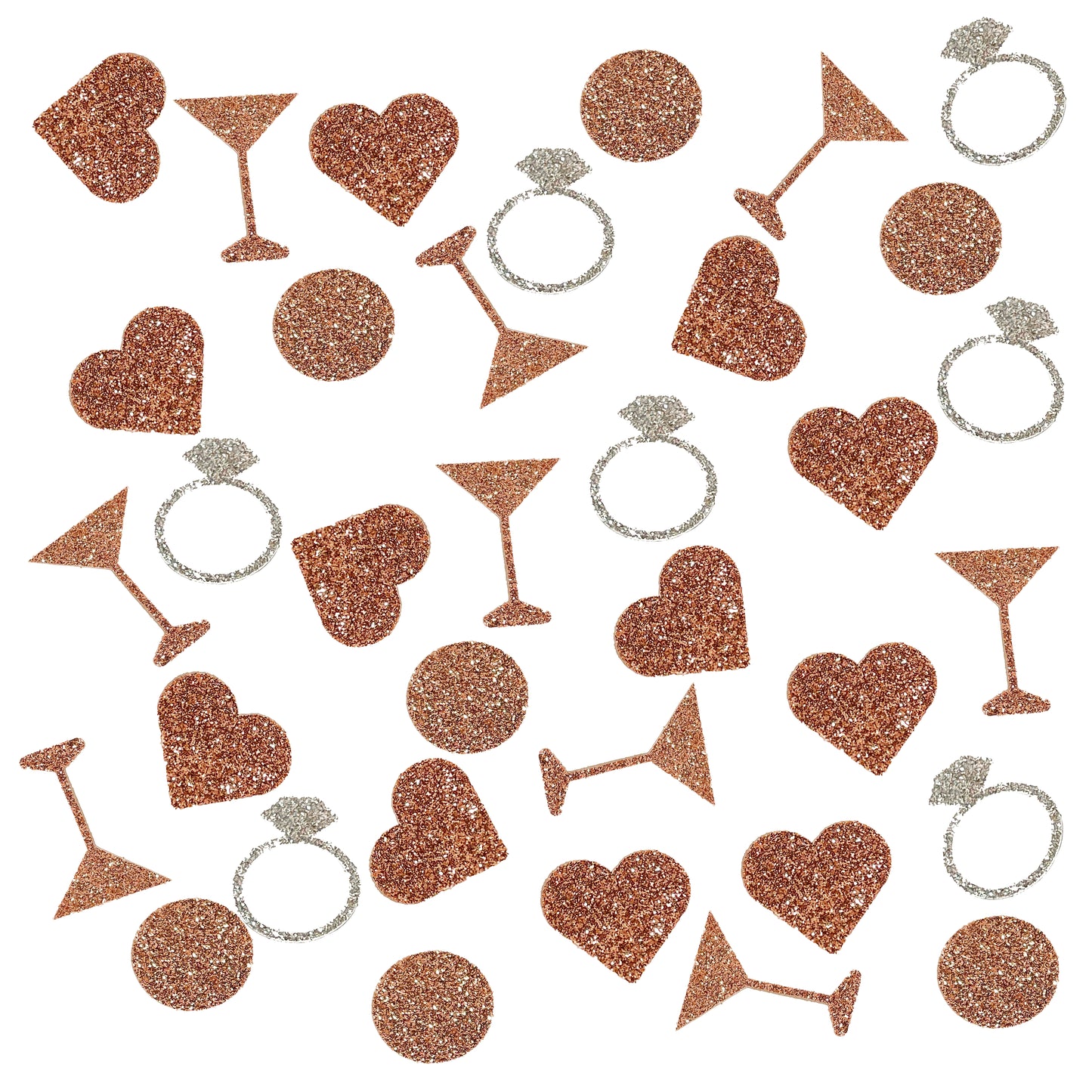Ring, Martini, Heart Bridal Shower or Bachelorette Glitter Confetti (More Colors)