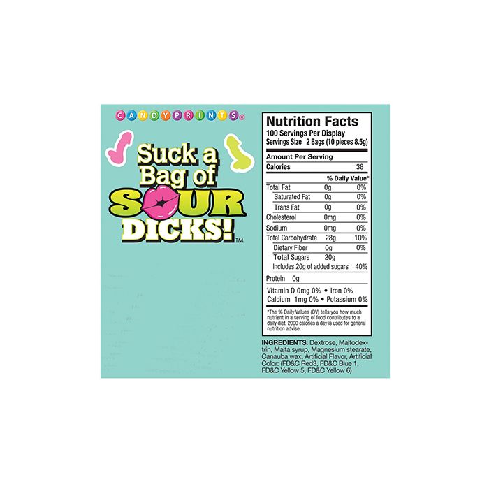 Suck A Bag of Sour Dicks, Penis Shaped Candy