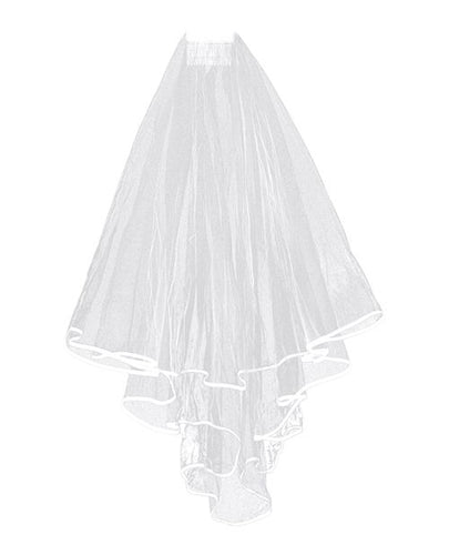 White Bachelorette Veil with Comb