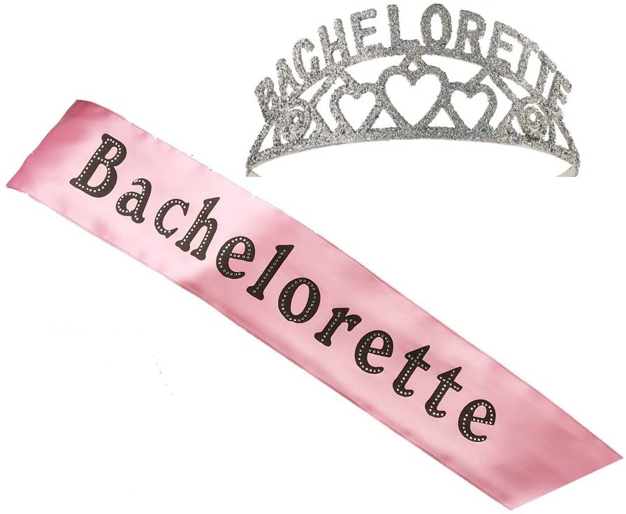 Pink Dot Bachelorette Sash and Tiara Set