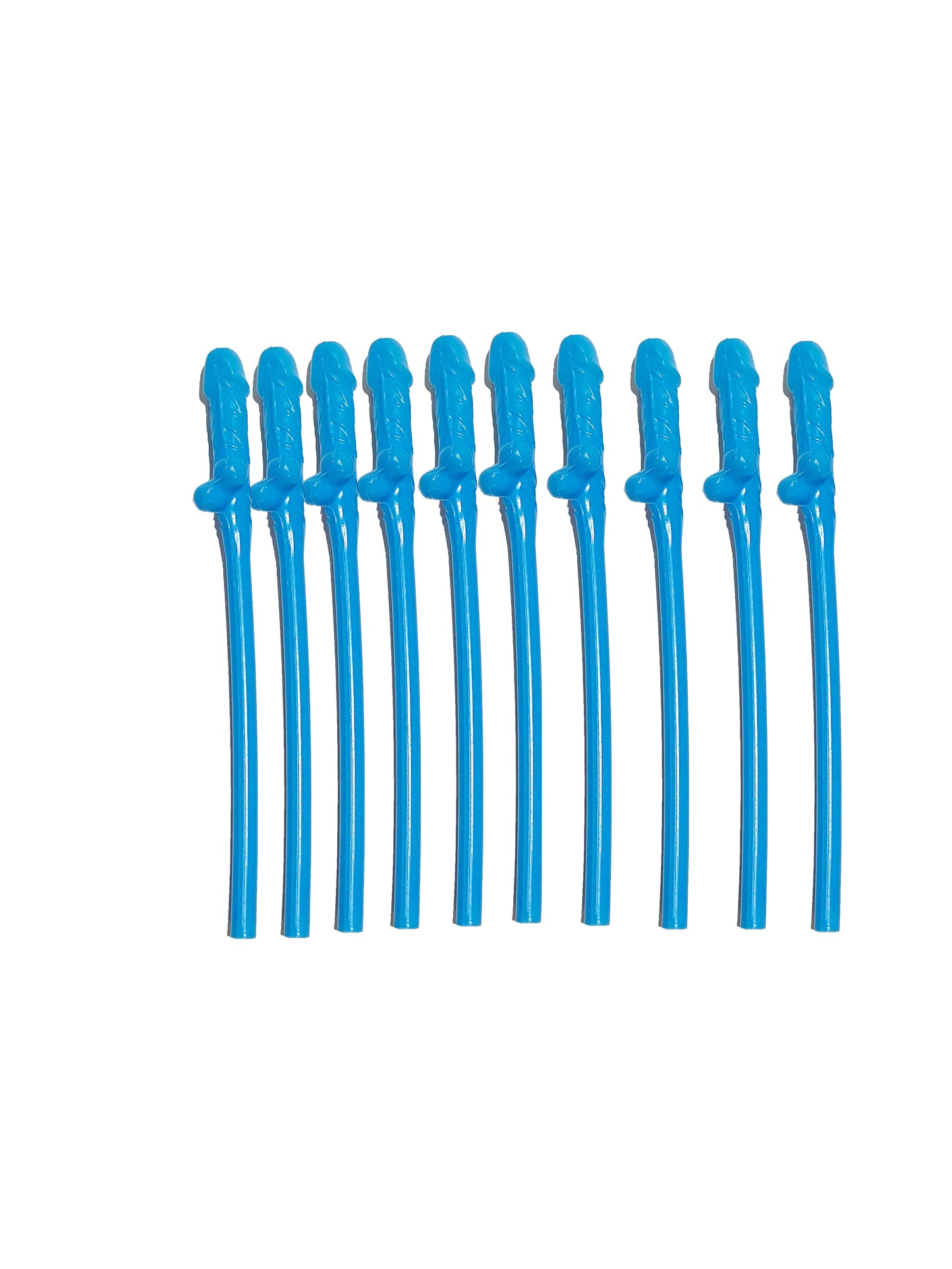 Blue Bachelorette Party Pecker Penis Straws (10 Pack)