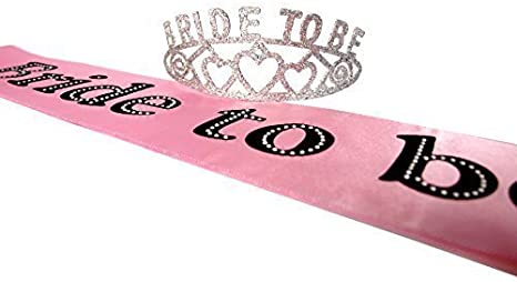 Bride to Be Pink Sash and Tiara Set