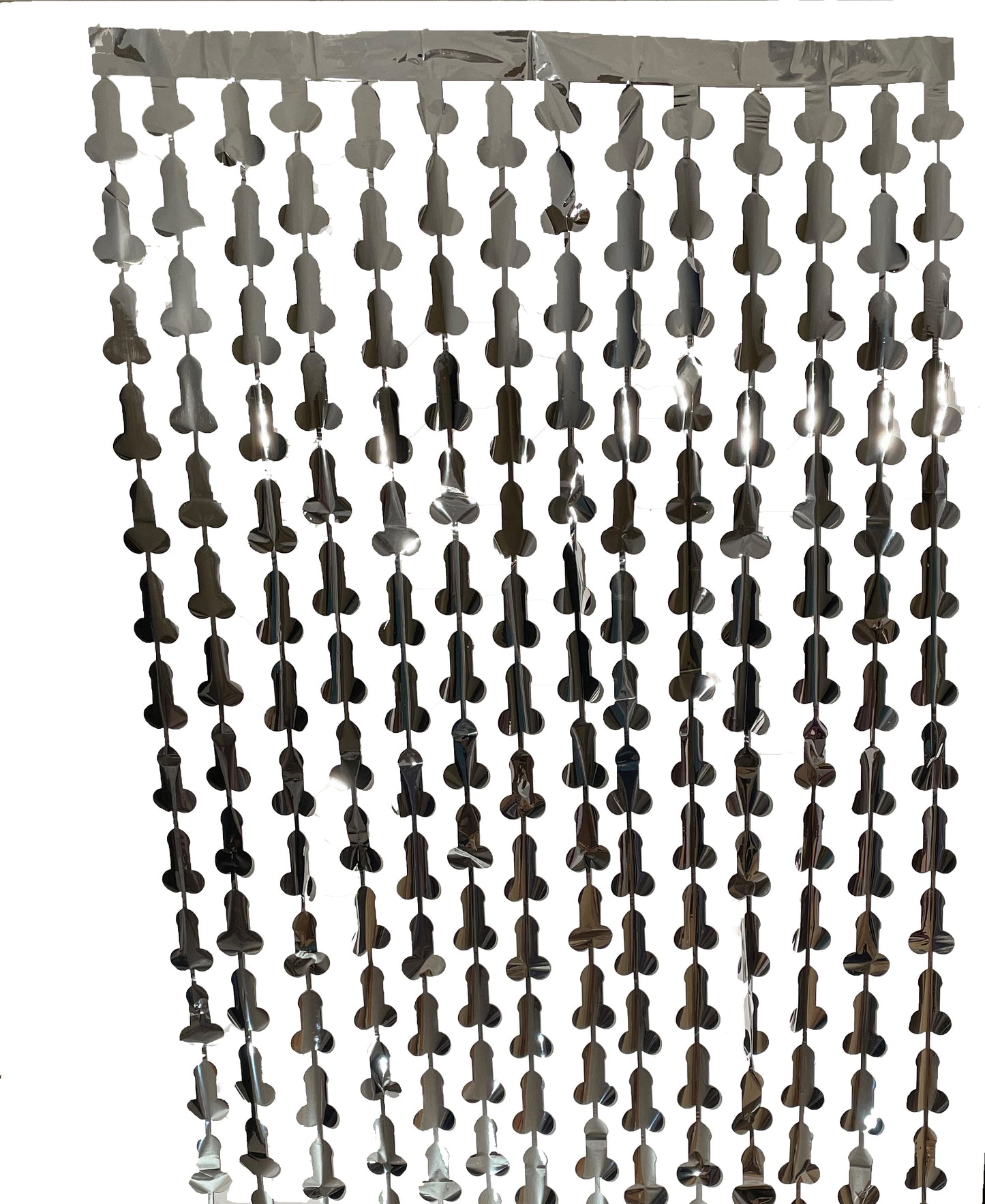 Metallic Foil Penis Curtain, Bachelorette Photo Backdrop and Decor (5 Colors Avail.)