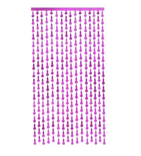 Metallic Foil Penis Curtain, Bachelorette Photo Backdrop and Decor (5 Colors Avail.)