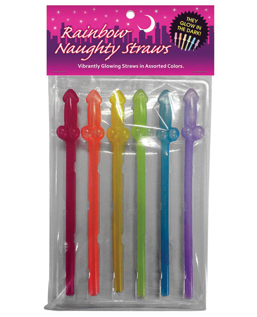 Glow in the Dark Rainbow Penis Straws