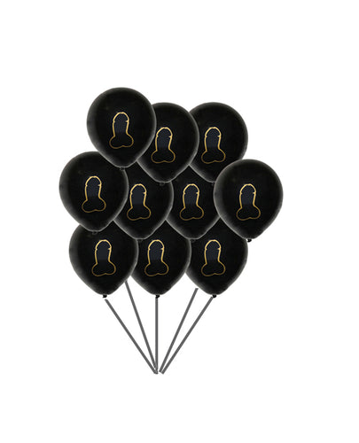Black and Gold Penis Balloons