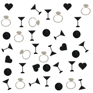 Ring, Martini, Heart Bridal Shower or Bachelorette Glitter Confetti (More Colors)