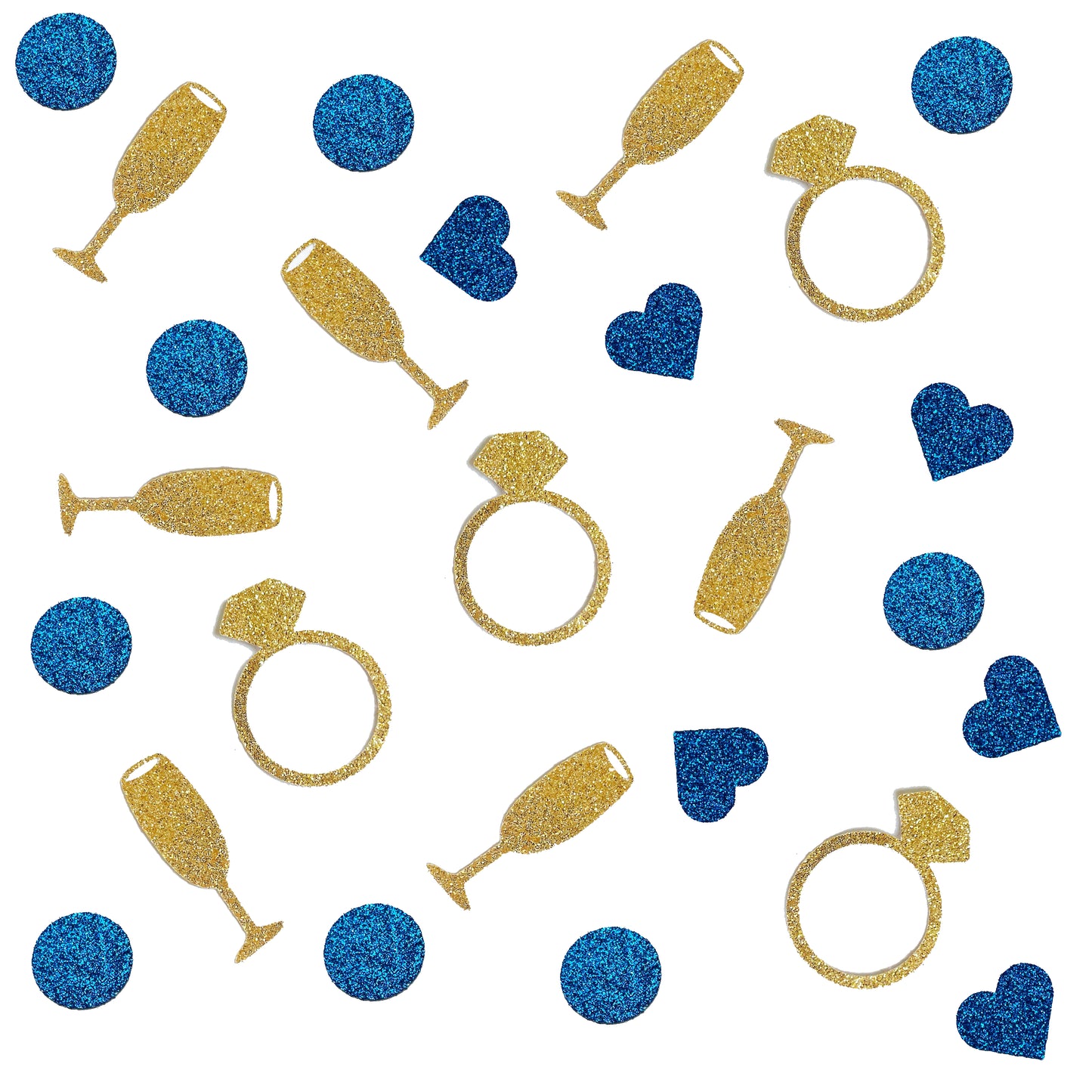 Champagne, Ring, Heart Confetti Set for Bachelorette and Bridal Showers
