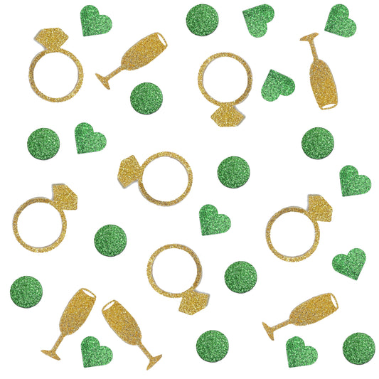 Champagne, Ring, Heart Confetti Set for Bachelorette and Bridal Showers