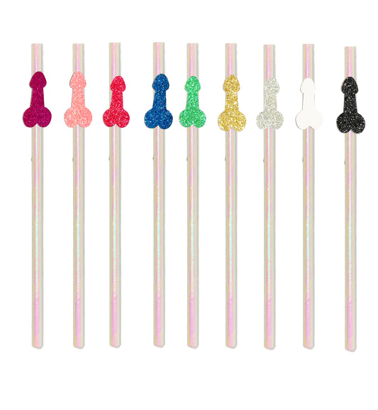 Glitter Dick Penis Straws, Choose Color