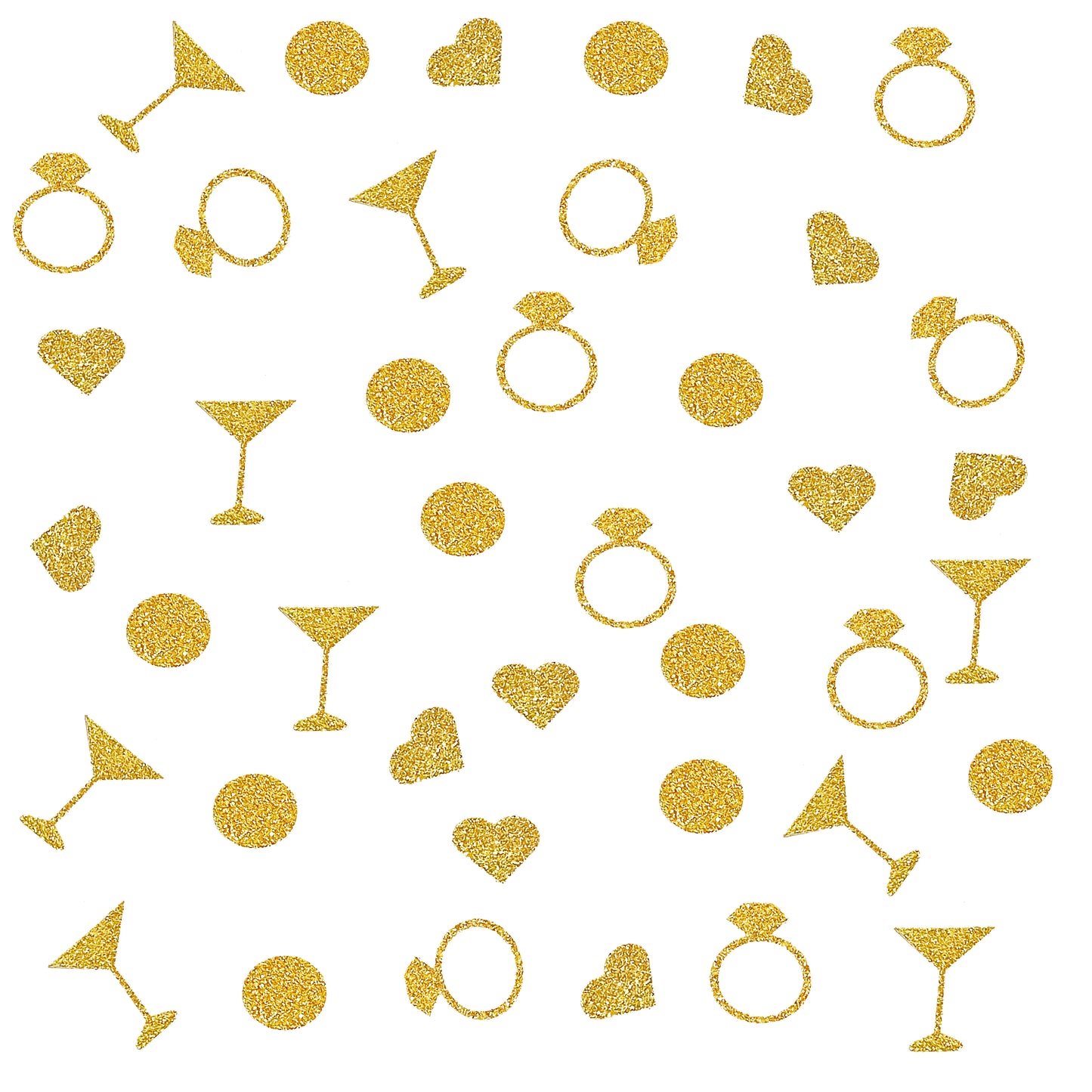 Ring, Martini, Heart Bridal Shower or Bachelorette Glitter Confetti (More Colors)