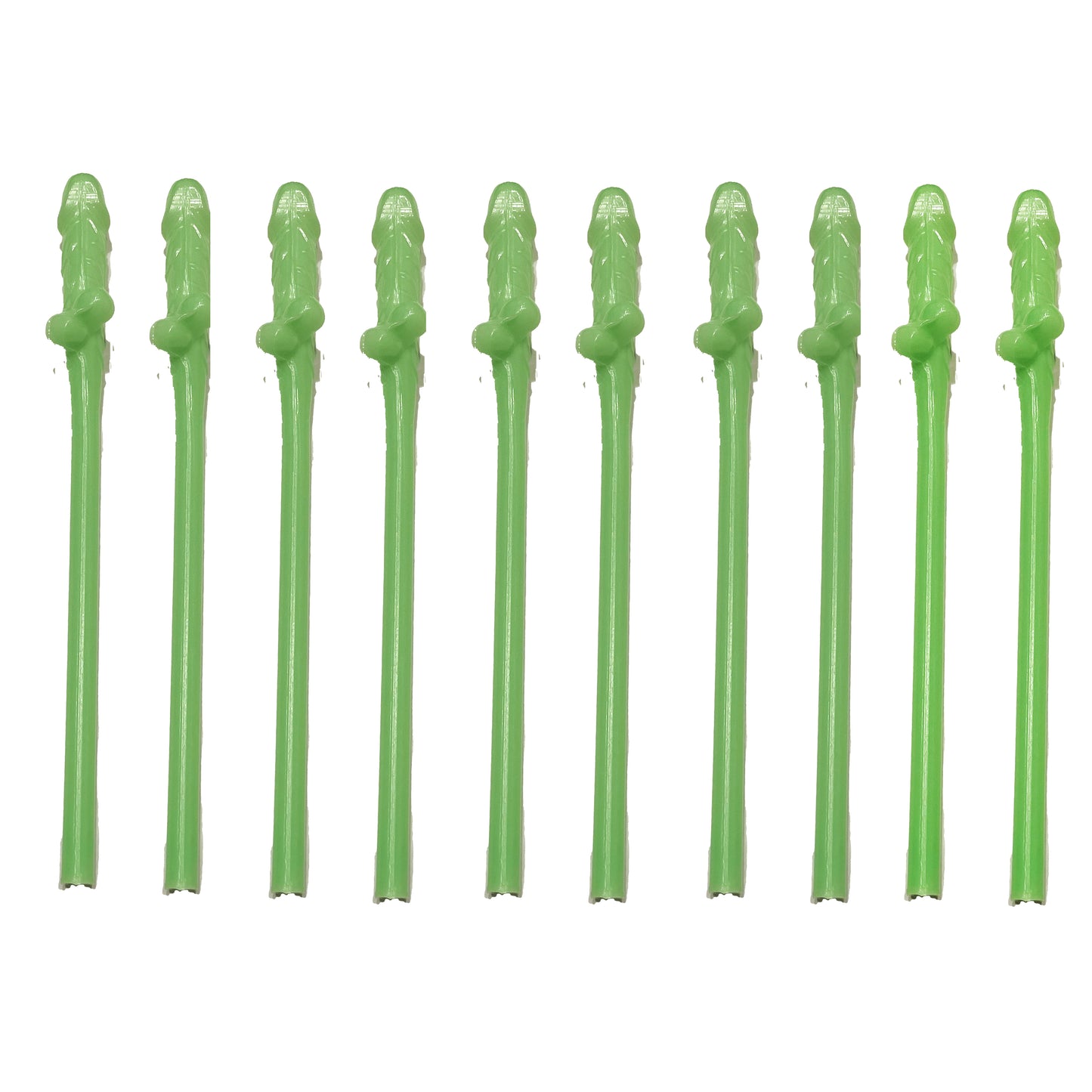 Green Bachelorette Party Pecker Penis Straws (10 Pack)