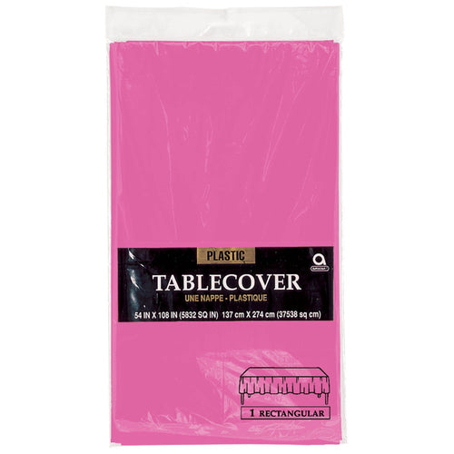 Hot Pink Rectangular Plastic Tablecloth