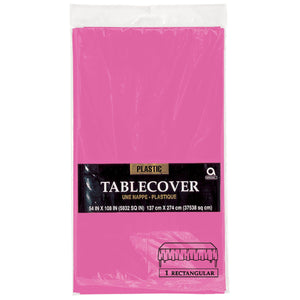 Hot Pink Rectangular Plastic Tablecloth