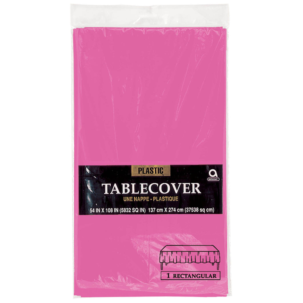 Hot Pink Rectangular Plastic Tablecloth