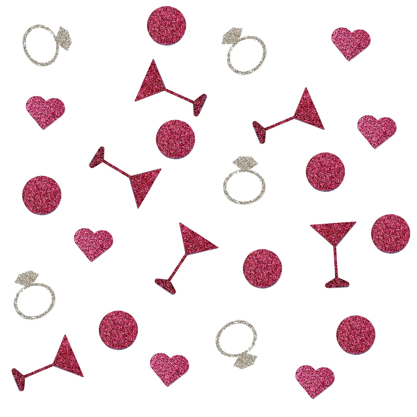 Ring, Martini, Heart Bridal Shower or Bachelorette Glitter Confetti (More Colors)