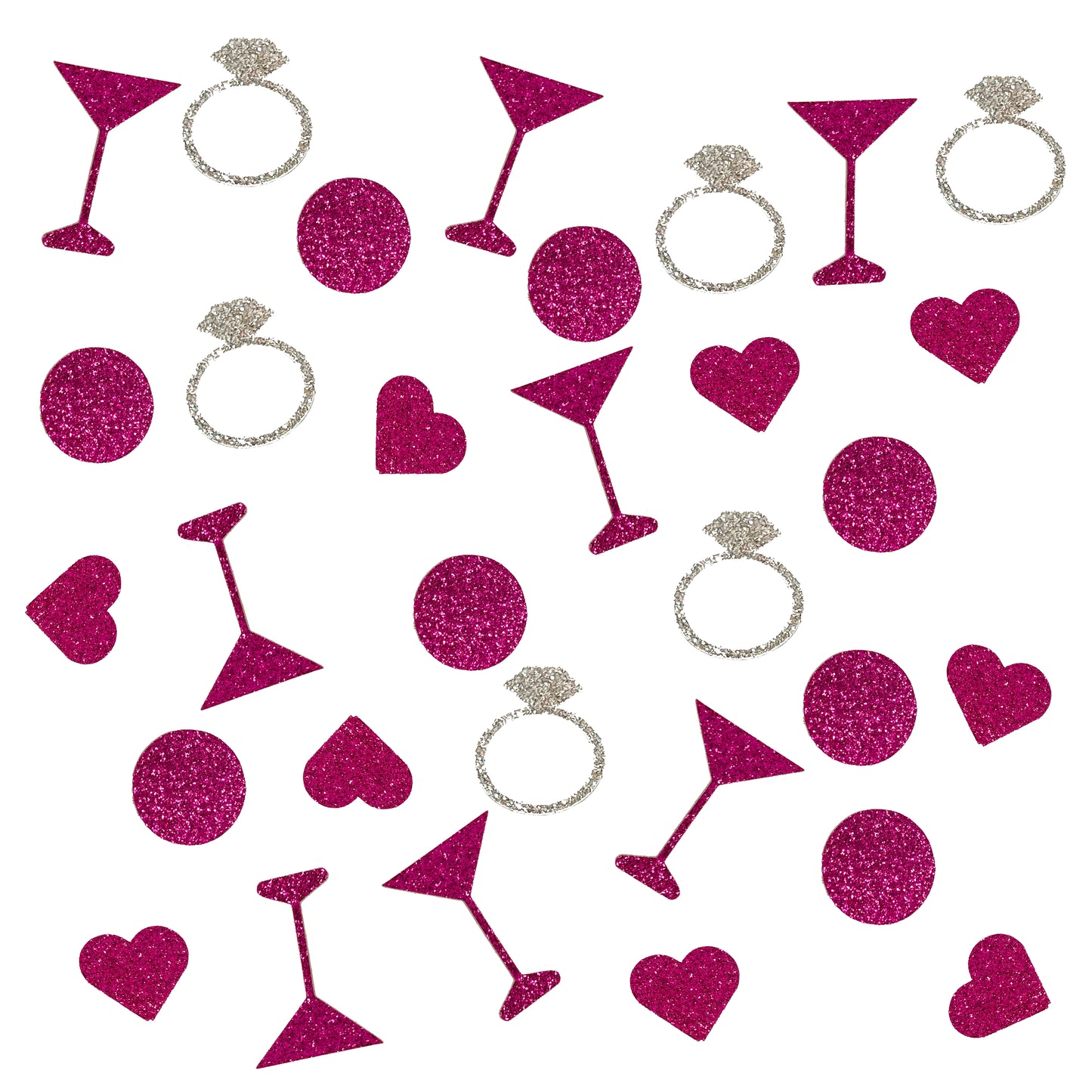 Ring, Martini, Heart Bridal Shower or Bachelorette Glitter Confetti (More Colors)