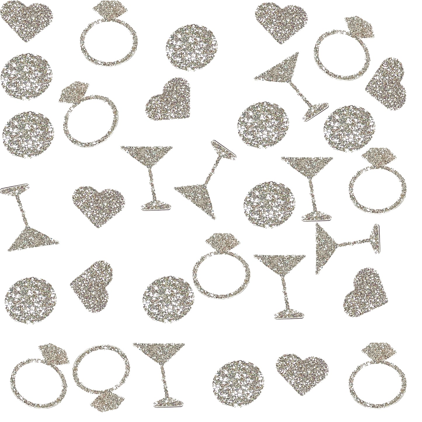 Ring, Martini, Heart Bridal Shower or Bachelorette Glitter Confetti (More Colors)