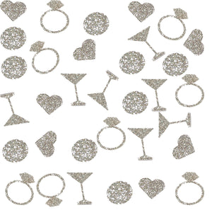 Ring, Martini, Heart Bridal Shower or Bachelorette Glitter Confetti (More Colors)