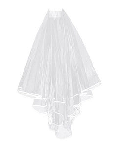 White Bachelorette Veil with Comb