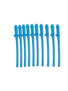 Blue Bachelorette Party Pecker Penis Straws (10 Pack)
