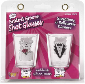 Bride and Groom Shot Glass Set