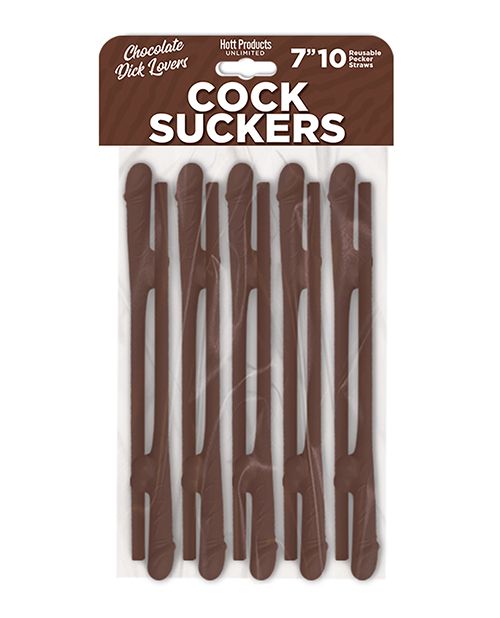 Naughty Hen Bachelorette Party Pecker Penis Straws (Beige and Brown)