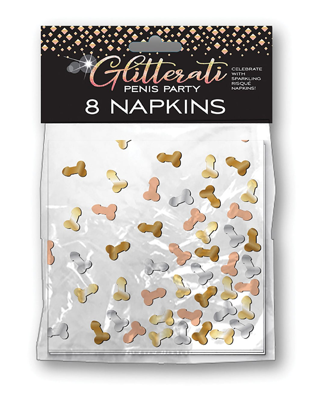 Glitterati Penis Party Napkins -  8 Pack