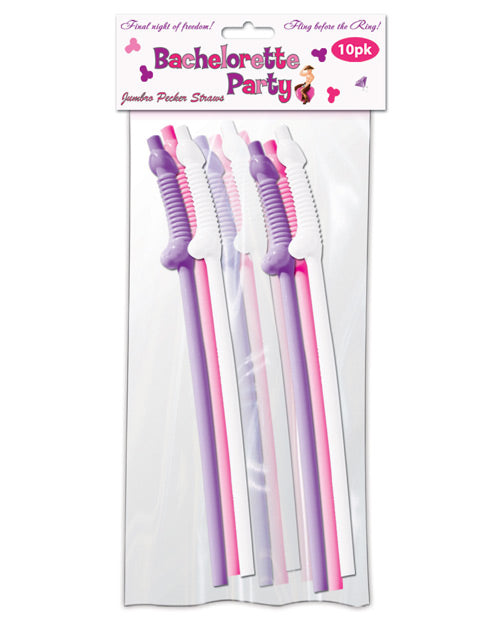 Bachelorette Party Supplies - Penis Straws Jumbo Flex - Pecker