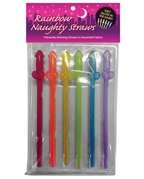 Glow in the Dark Rainbow Penis Straws – Naughty Hen