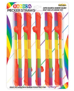 Rainbow Penis Straws