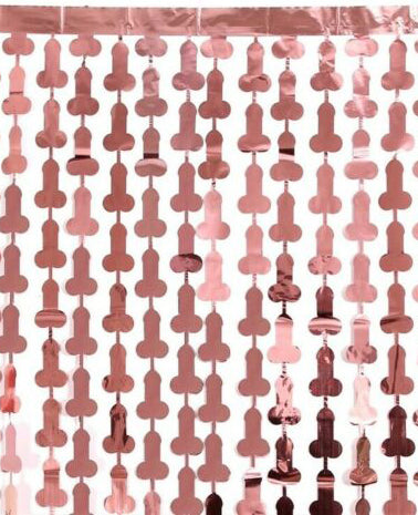 Metallic Foil Penis Curtain, Bachelorette Photo Backdrop and Decor (5 Colors Avail.)