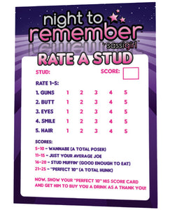 Rate A Stud Score Cards