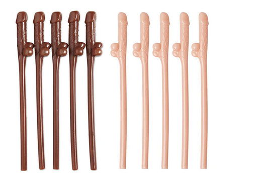 Beige and Brown Penis Straws